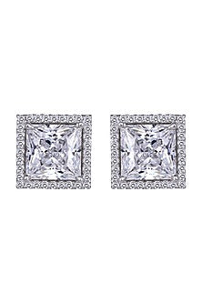 White Finish Earrings In Sterling Silver