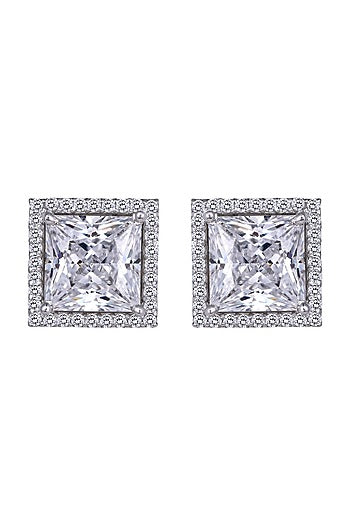 White Finish Earrings In Sterling Silver