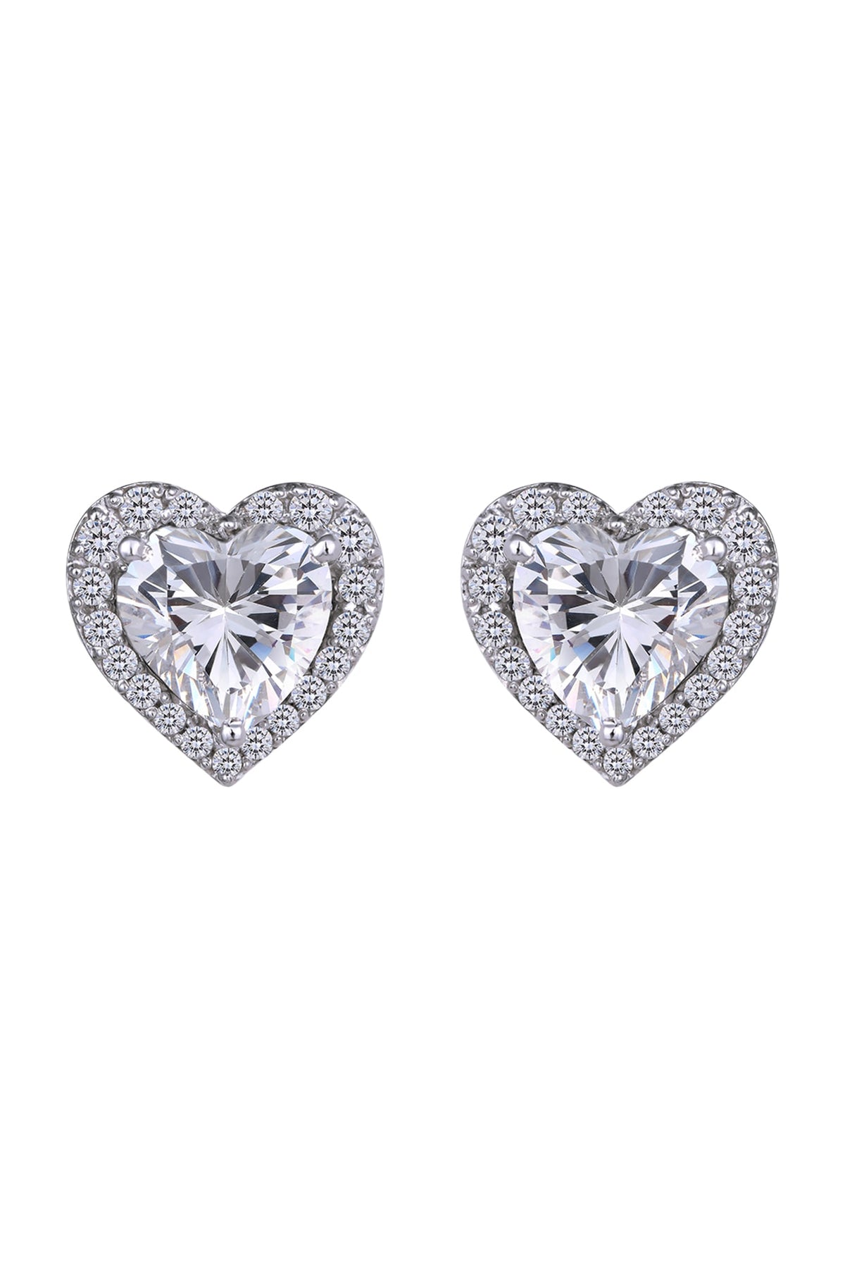 White Finish Swarovski Earrings In Sterling Silver