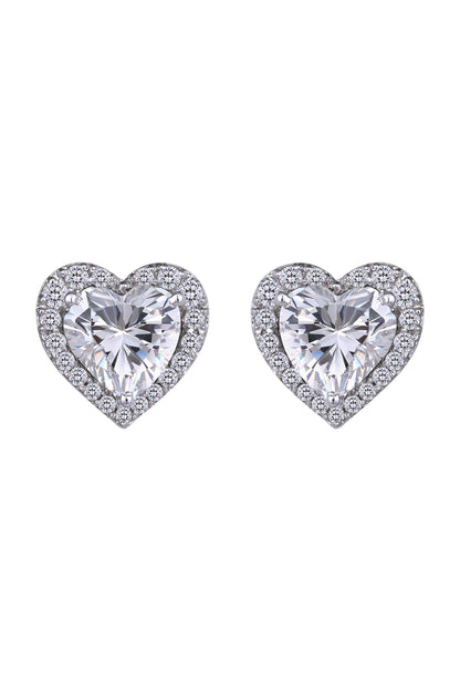 White Finish Swarovski Earrings In Sterling Silver