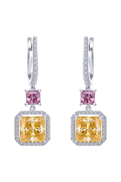 White Finish Swarovski Earrings In Sterling Silver
