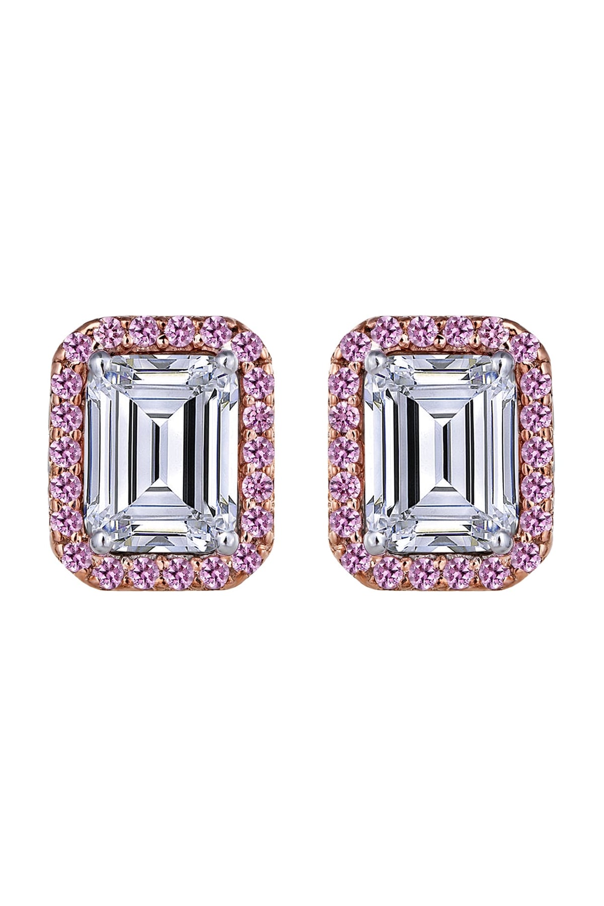 White Finish Swarovski Stud Earrings In Sterling Silver