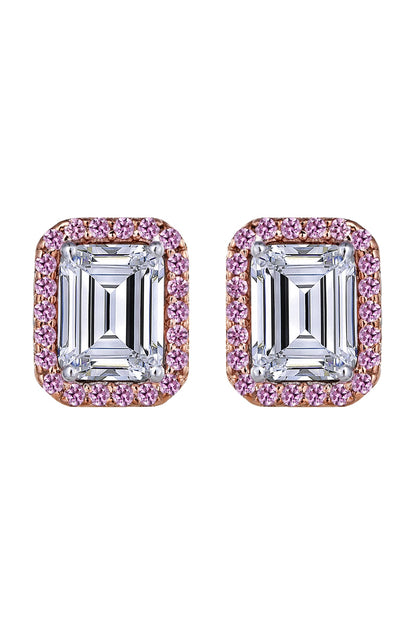 White Finish Swarovski Stud Earrings In Sterling Silver