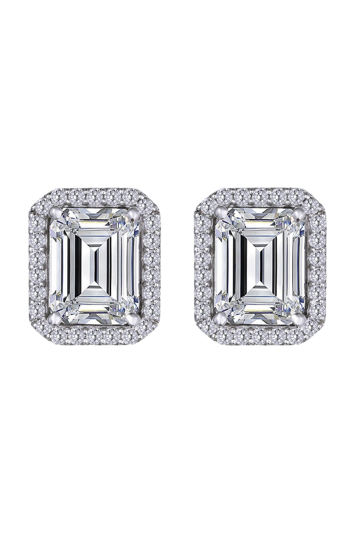 White Finish Swarovski Earrings In Sterling Silver