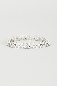 White Finish Swarovski Zirconia Bracelet In 92.5 Sterling Silver