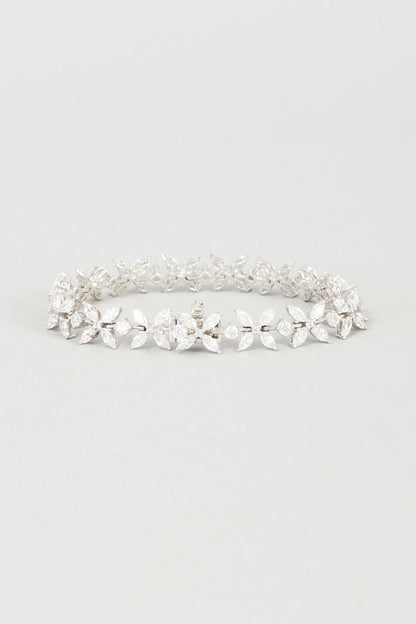 White Finish Swarovski Zirconia Bracelet In 92.5 Sterling Silver