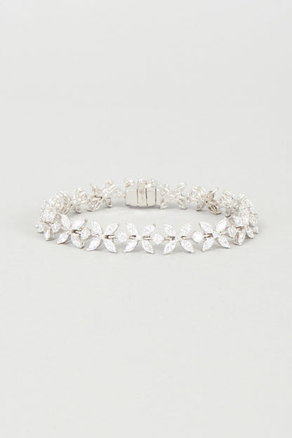 White Finish Swarovski Zirconia Bracelet In 92.5 Sterling Silver