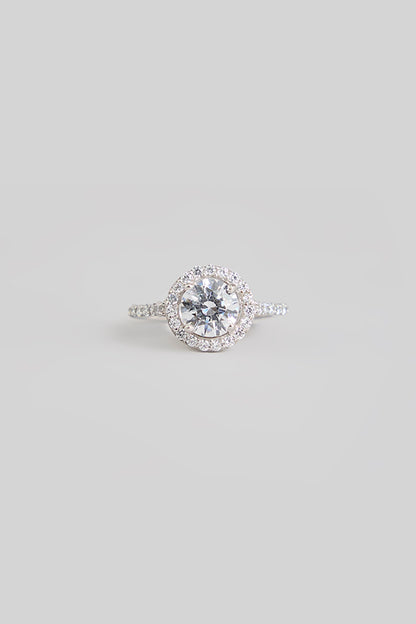 White Finish White Stone Ring In Sterling Silver