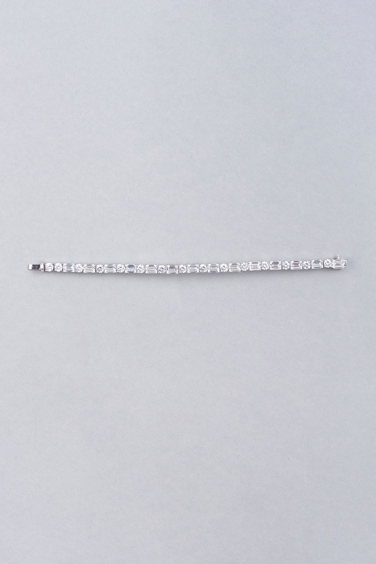White Finish Bracelet With Swarovski Zirconia In Sterling Silver