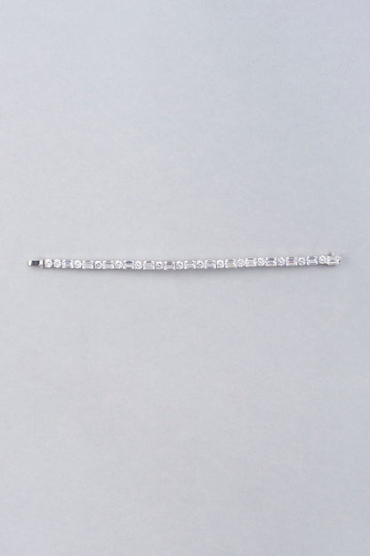 White Finish Bracelet With Swarovski Zirconia In Sterling Silver