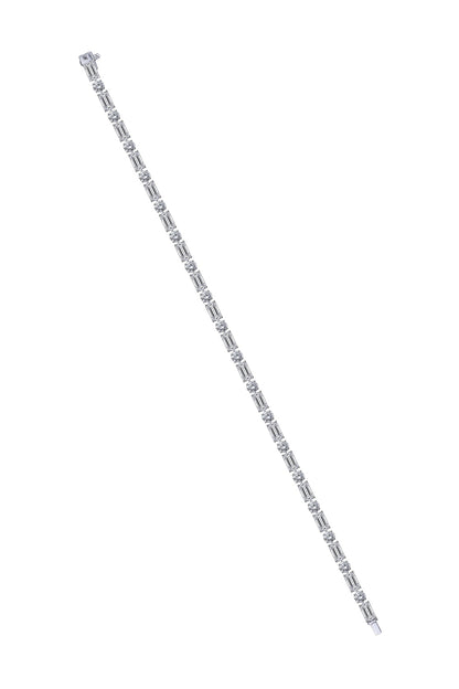 White Finish Mix-Shaped Swarovski Zirconia Tennis Bracelet In Sterling Silver
