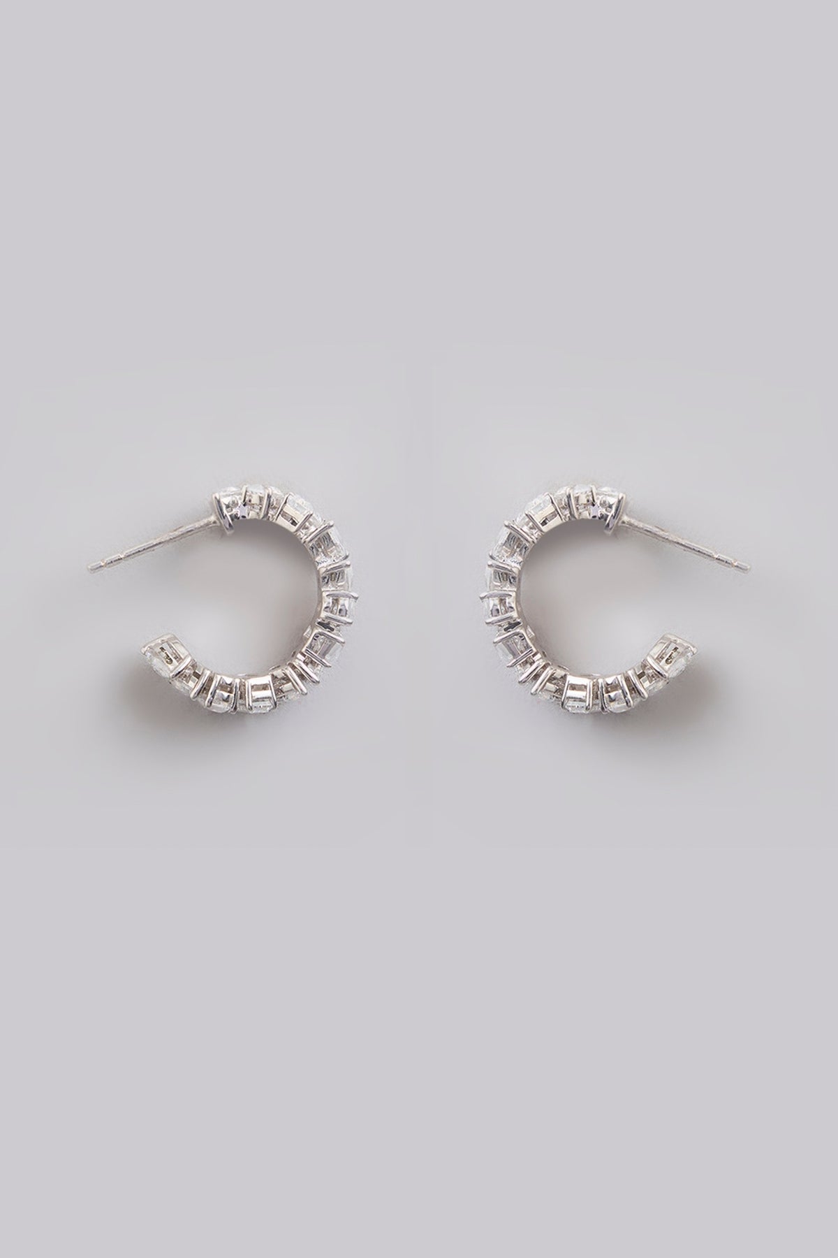 White Finish Silver Stone Dangler Earrings In Sterling Silver