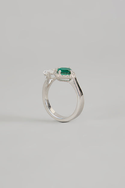 White Finish Zircon Ring In Sterling Silver