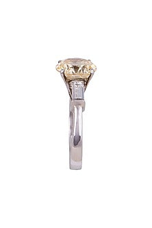 White Finish Swarovski Ring