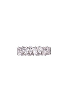 White Finish Swarovski Zirconia Ring