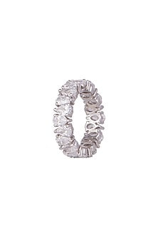 White Finish Swarovski Zirconia Ring