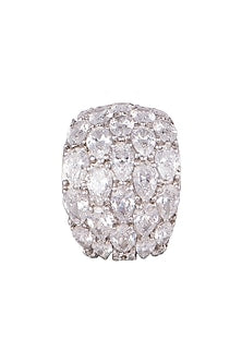 White Finish Swarovski Statement Ring