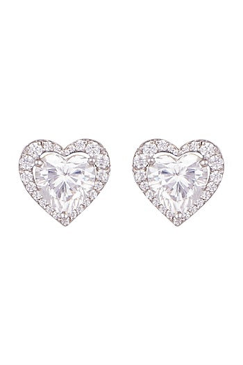 White Finish Swarovski Stud Earrings