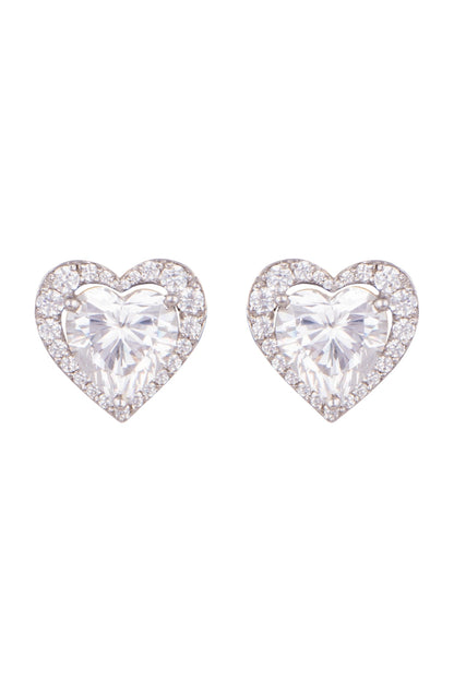 White Finish Swarovski Stud Earrings