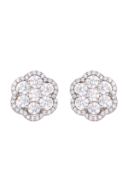 White Finish Stud Earrings