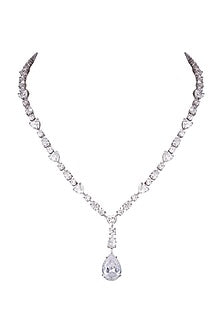 White Finish Swarovski Necklace