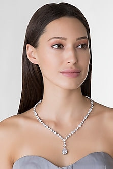 White Finish Swarovski Necklace