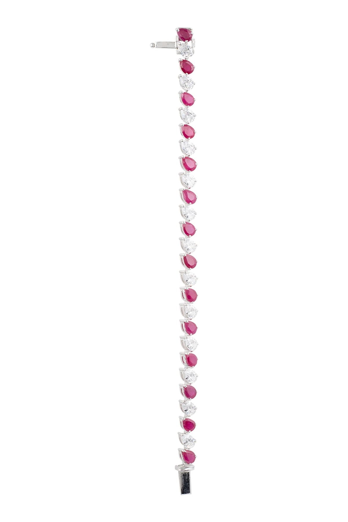 White Finish Red Synthetic Bracelet