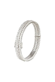 White Finish Bangle With Swarovski Zirconia