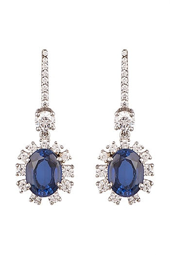 White Finish Swarovski Earrings