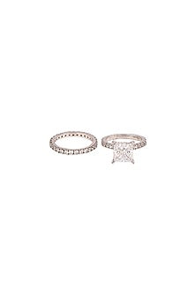 White Finish Swarovski Ring