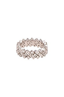 White Finish Swarovski Zirconia Ring