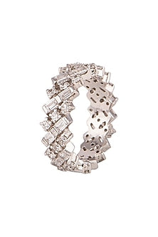 White Finish Swarovski Zirconia Ring
