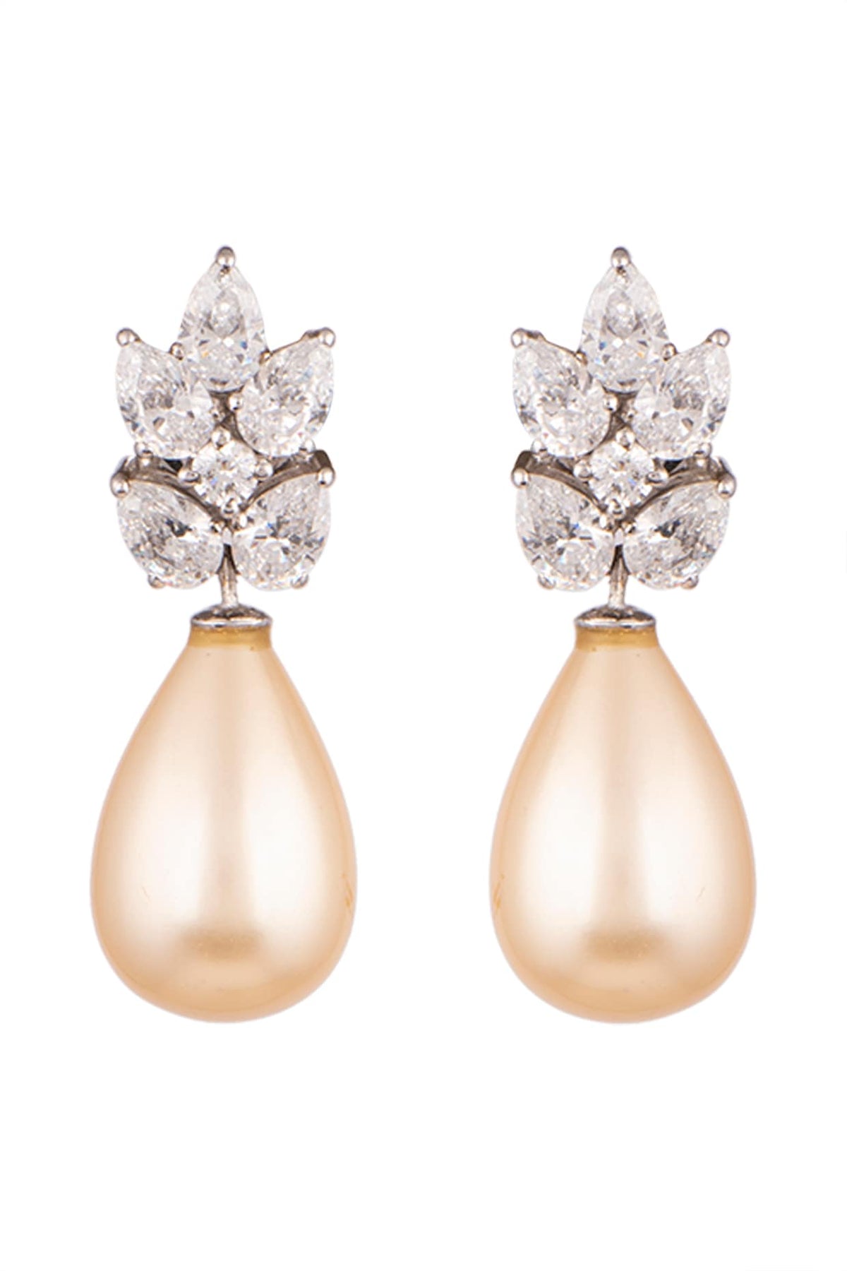 White Finish Swarovski Earrings