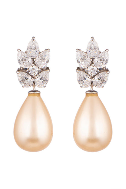 White Finish Swarovski Earrings