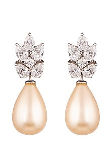 White Finish Swarovski Earrings