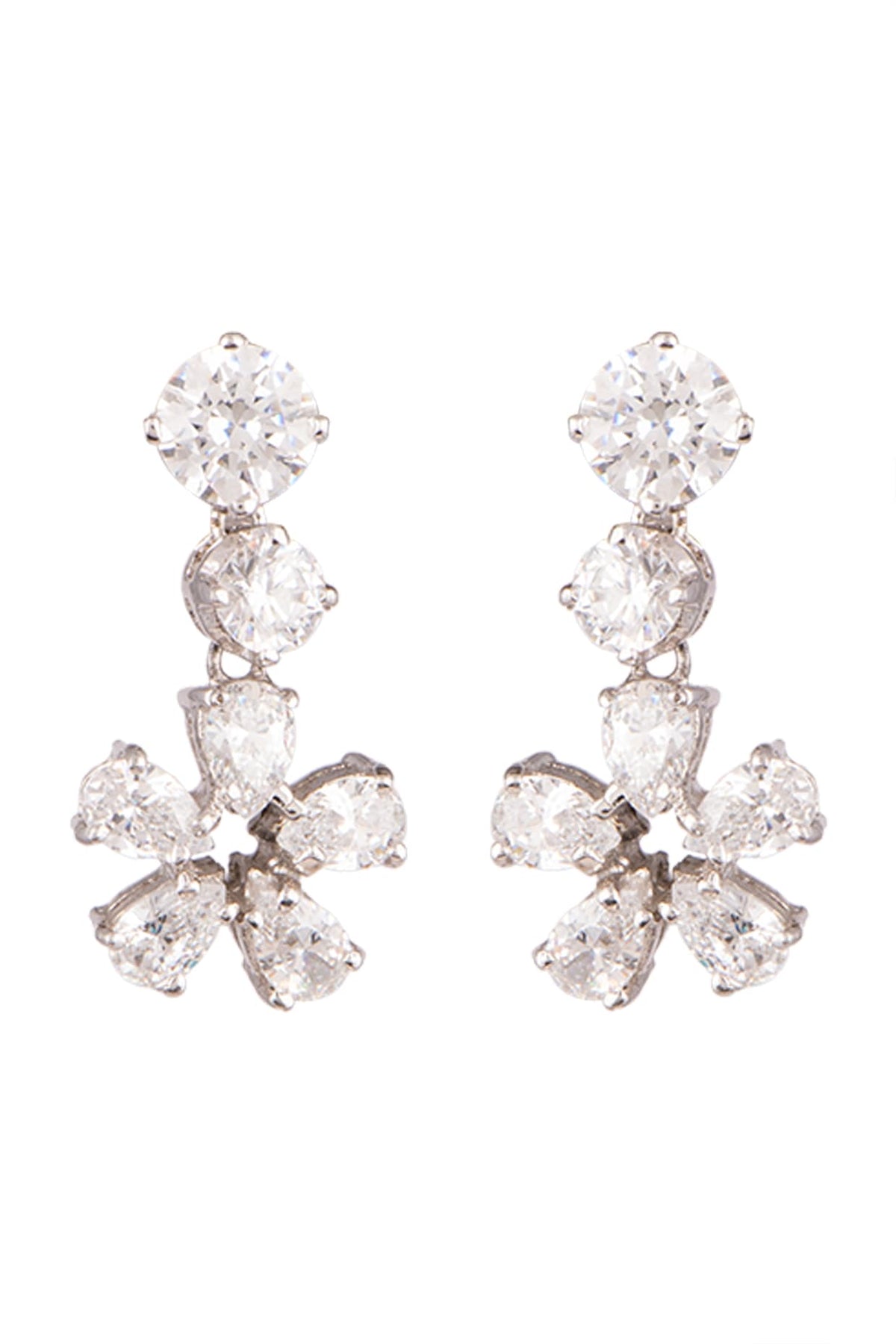 White Finish Swarovski Dangler Earrings