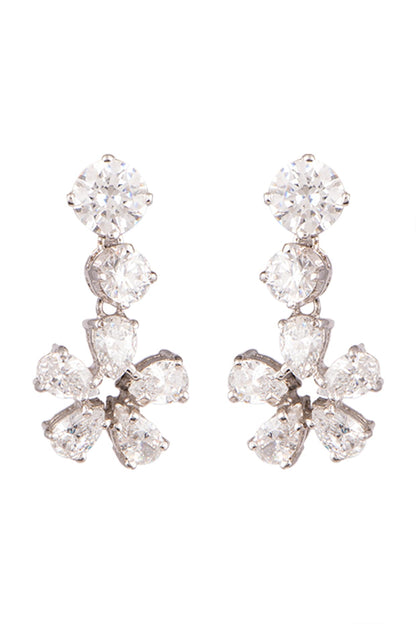 White Finish Swarovski Dangler Earrings
