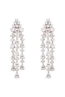 White Finish Dangler Earrings