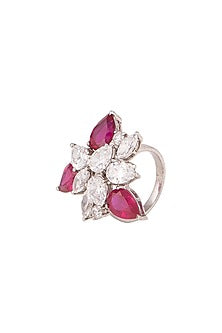 White Finish Swarovski Ring