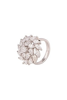 White Finish Swarovski Zirconia Ring