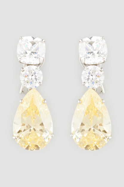 White Finish Earrings In Sterling Silver