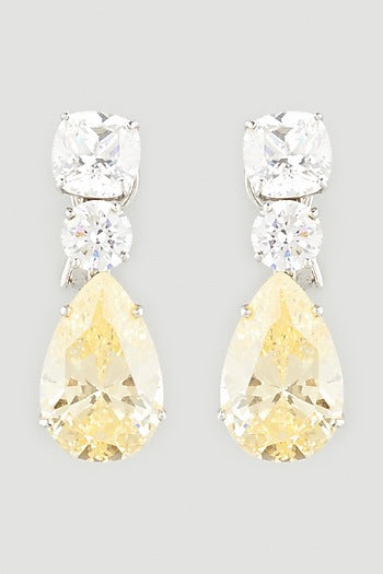 White Finish Earrings In Sterling Silver