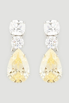 White Finish Earrings In Sterling Silver