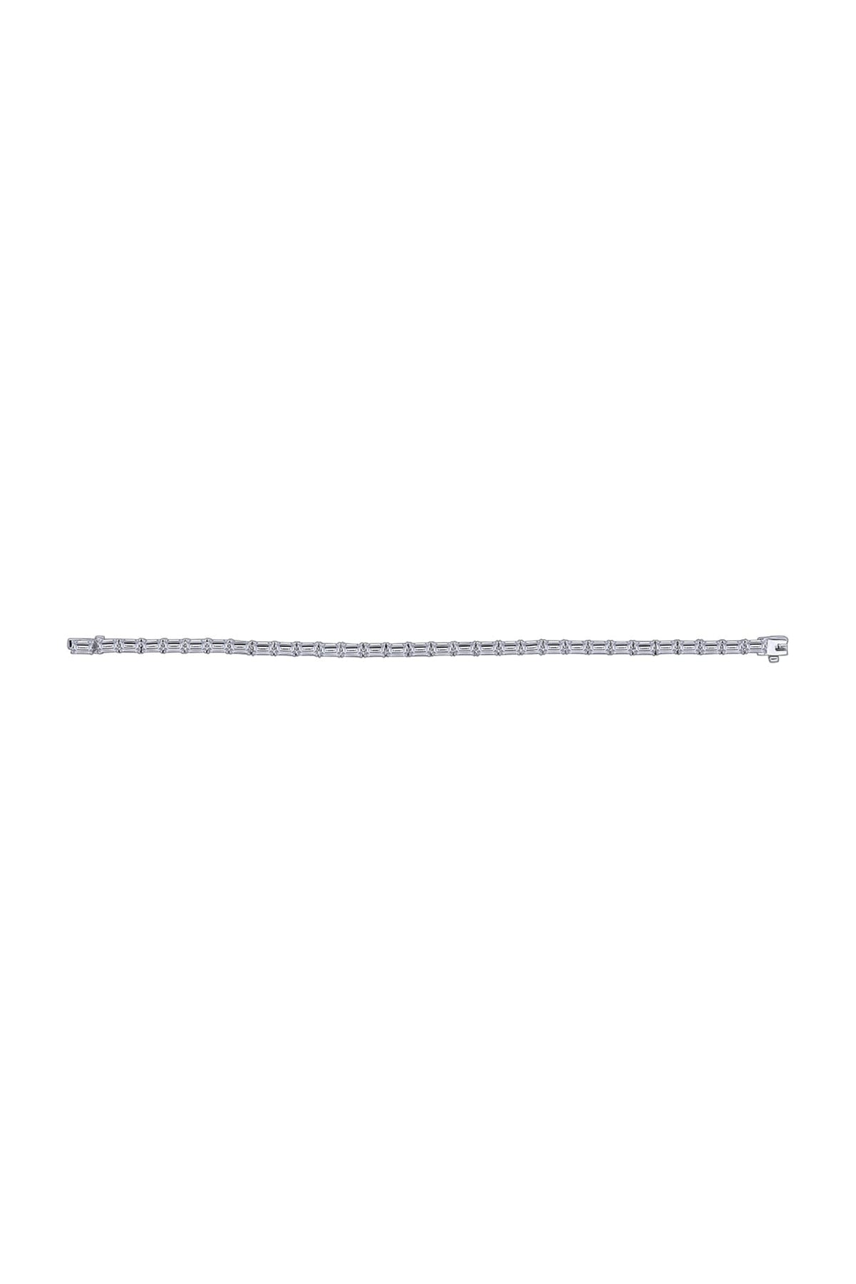 White Finish Swarovski Zirconia Tennis Bracelet In Sterling Silver