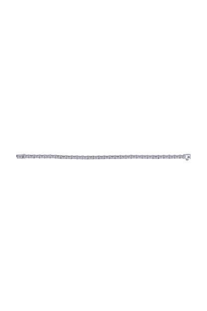 White Finish Swarovski Zirconia Tennis Bracelet In Sterling Silver