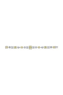 White Finish White & Yellow Swarovski Zirconia Bracelet In Sterling Silver