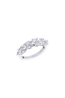 White Finish Band In Sterling Silver