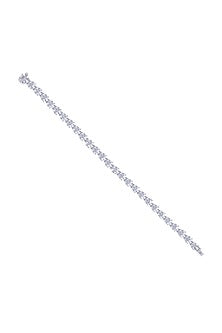 White Finish Swarovski Bracelet In Sterling Silver