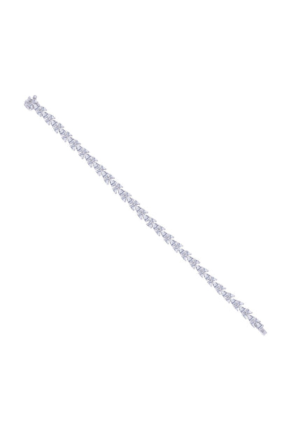 White Finish Swarovski Bracelet In Sterling Silver