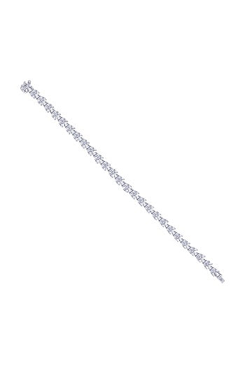 White Finish Swarovski Bracelet In Sterling Silver